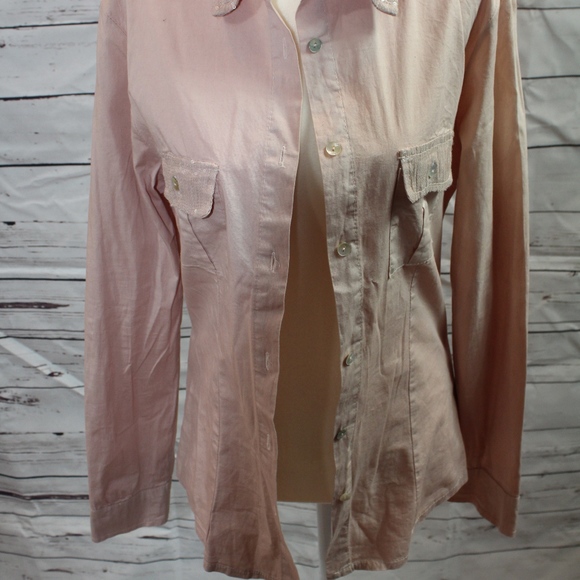 Sequined Collar Button Down Shirt - Picture 2 of 5